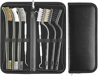Cleaning Brushes & Picks Kit Set Brass Steel Nylon Double Ended Cleaning Brushes Stainless Steel Pick Set - Brass Steel Nylon Bristle Brushes