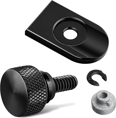 Amazicha Kit de tornillos de asiento trasero de aluminio negro para perno de asiento trasero de 1/4 "-20 roscas compatible con Harley Davidson