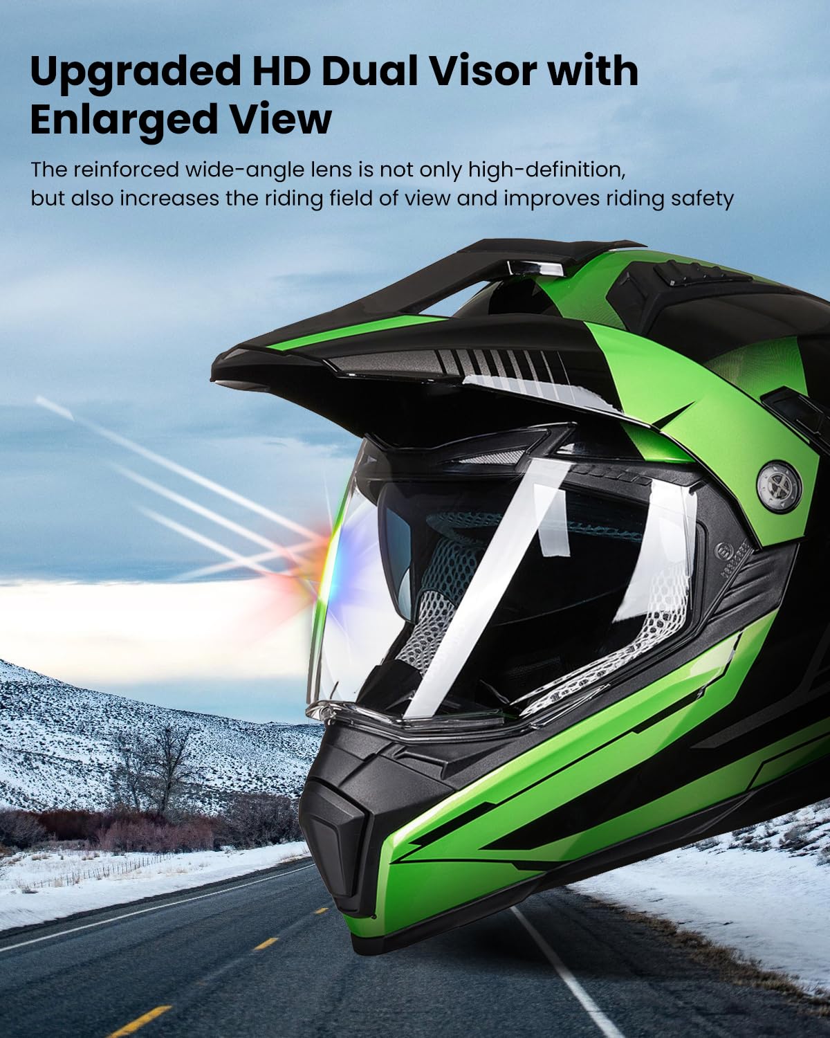 ILM Casque Moto Cross Homme Femme-Casque Moto Homologué ECE-Casque Cross Adulte avec Visière Dirt Bike ATV Modèle 606V