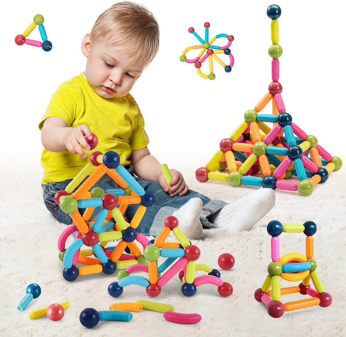 Balls and Robs Set Toy,74PCS Building Sticks Blocks