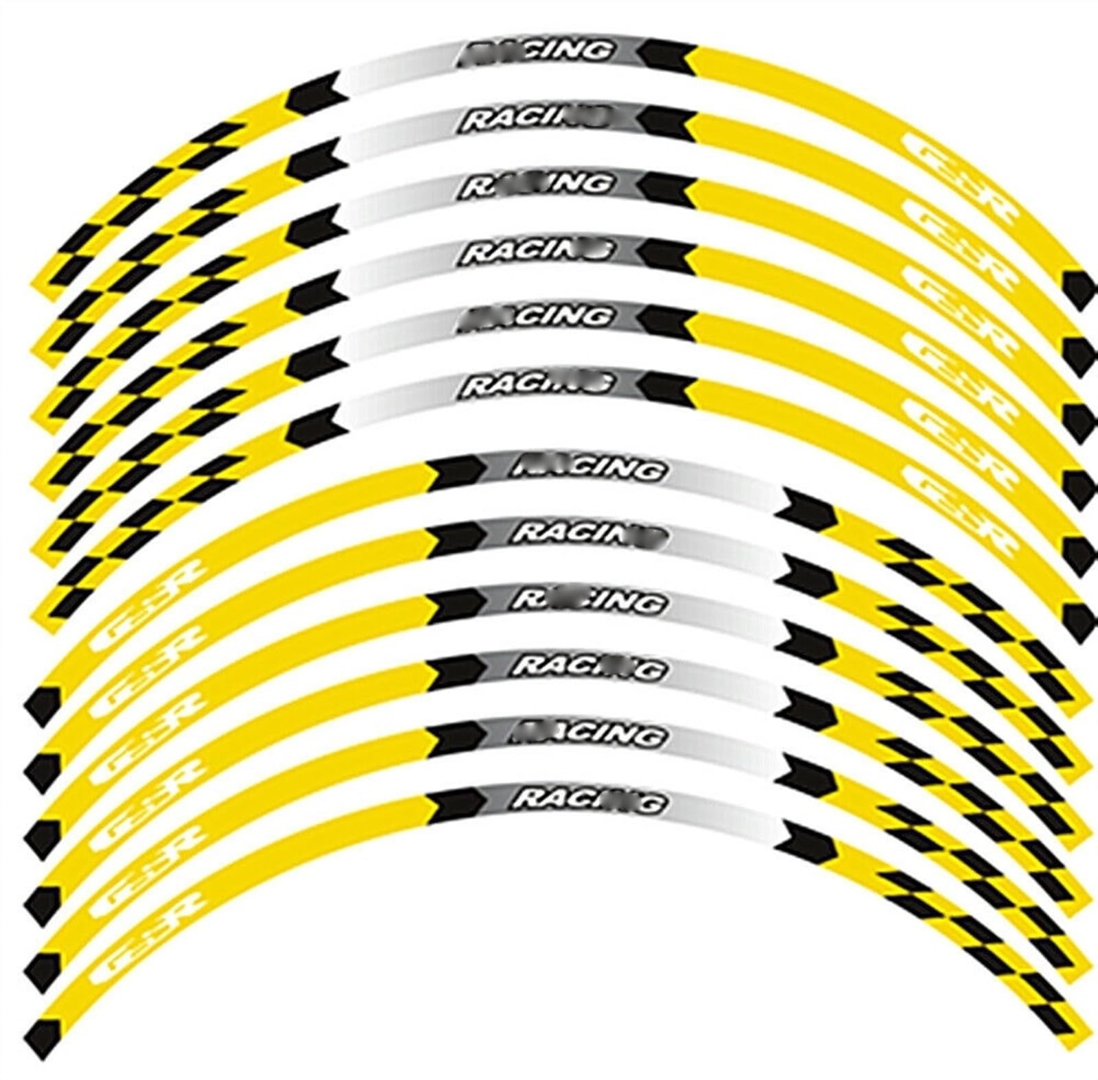 Applique for S&uzuki for GSR400 GSR600 GSR750 GSR 400 600 750 17inch Wheel Hub Motorcycle Stickers Rim Decal Reflective Stripe Set(A7)