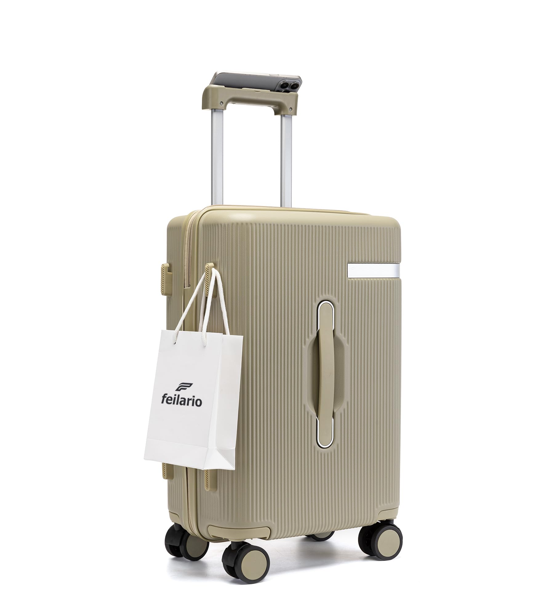 feilario Hardside Carry On Luggage, 70/30 Deep Compartment Design