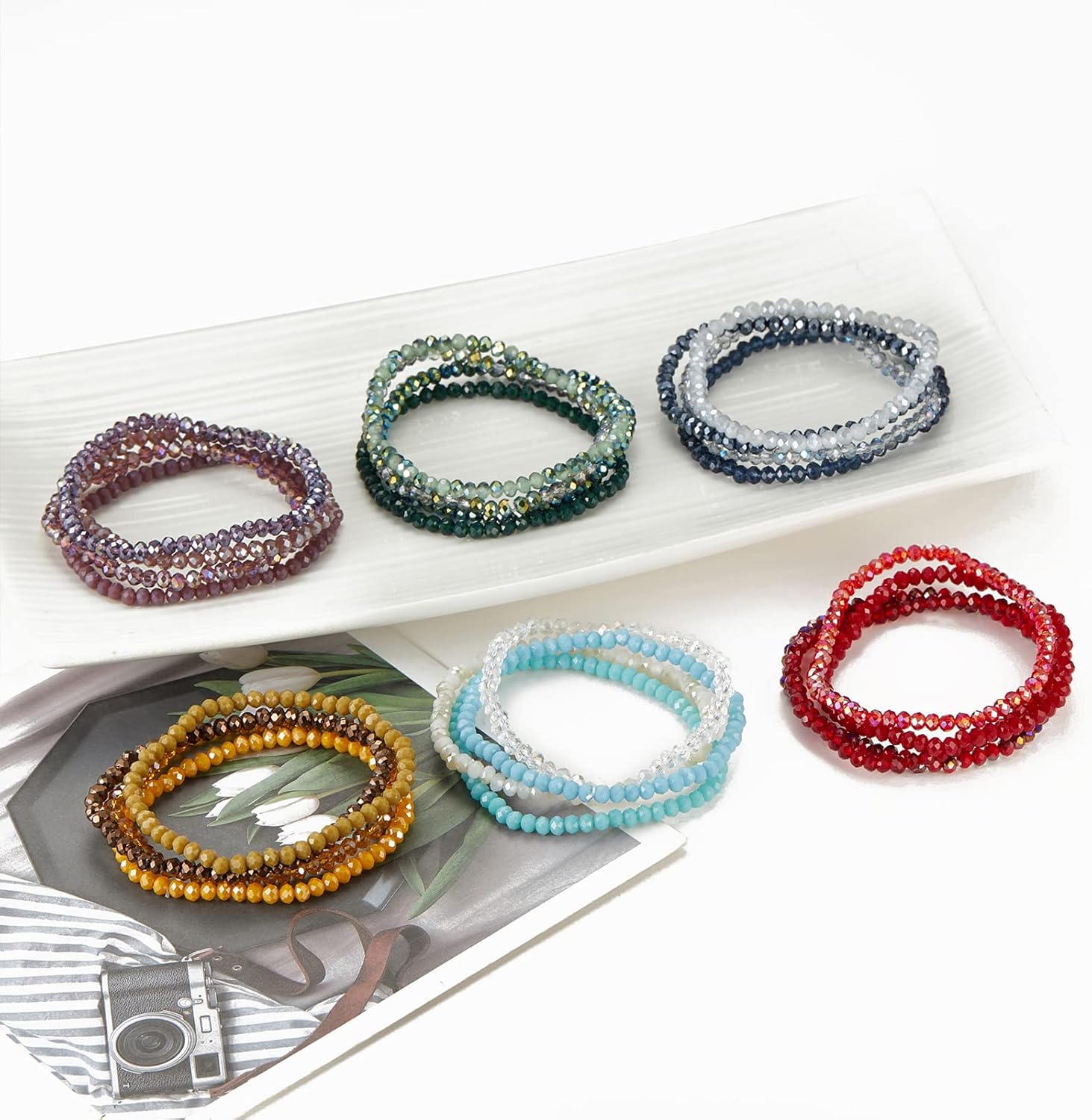 Noessla Beaded Boho Stretch Bracelet Colorful Stackable Crystal Beads Bracelets Trendy Costume Jewelry Mothers Day Gifts for Women - Image 7