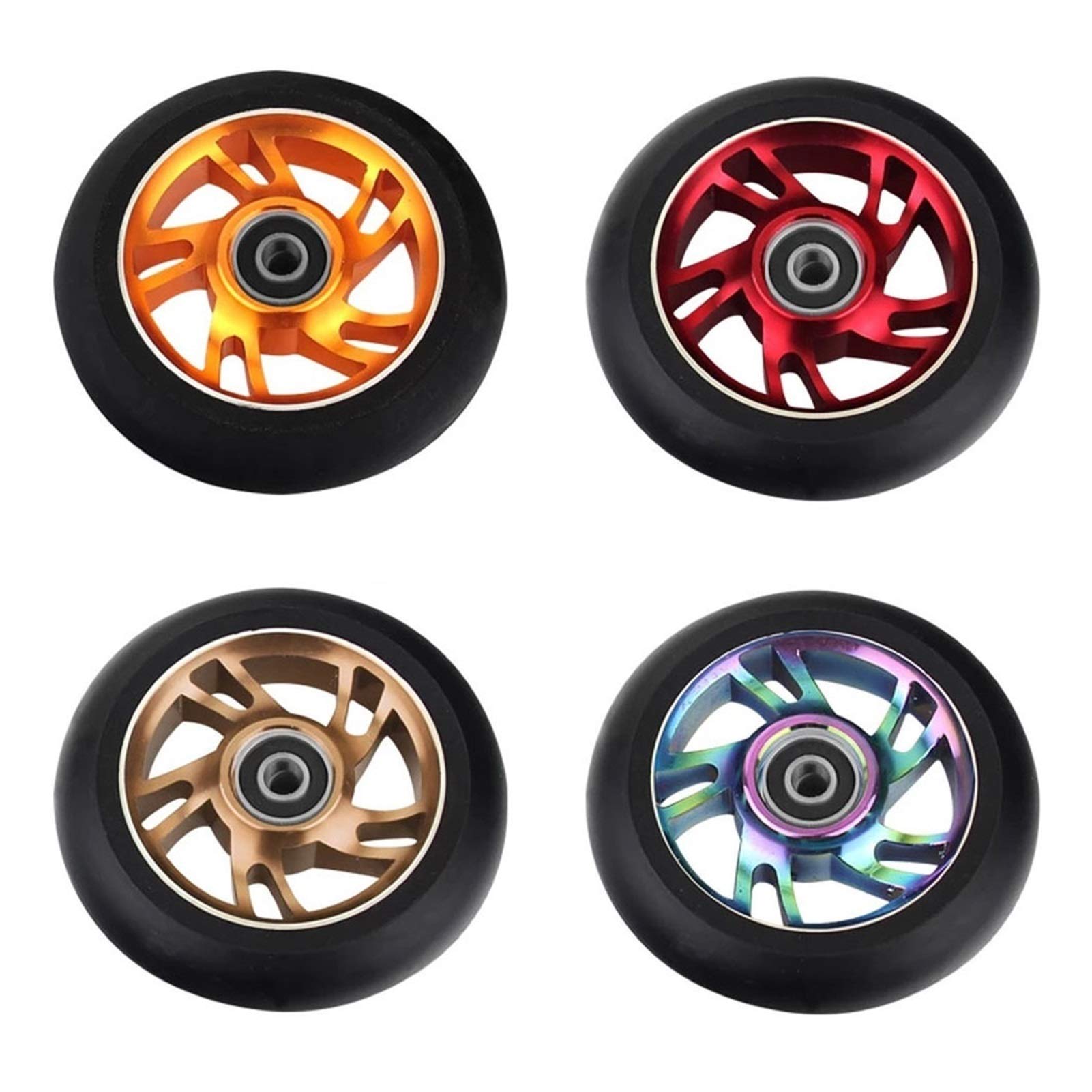 Générique Roue Trotinette Freestyle AntidéRapant 1pcs Scooter 100mm Roues à Haute résistance l'usure élastique Roulements Base de roulement Rouleaux Ski