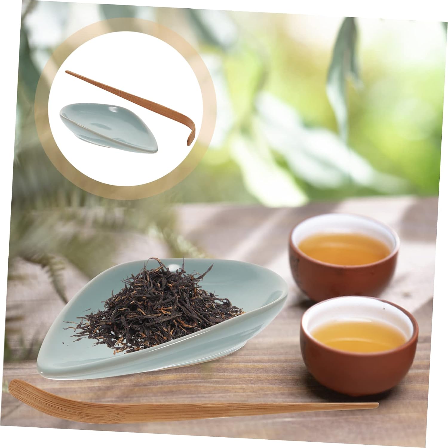 DECHOUS 1set Multi-function Tea Scoop Ceramic Tea Spoon Accessory for Home Hotel House Dessert Shop Shop Restaurant