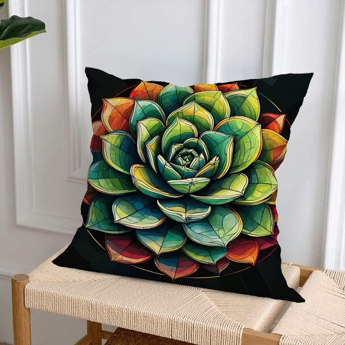 4 poszewki na poduszki do użytku na zewnątrz 80 x 80 cm, wodoodporne, zielone, dekoracyjne, wodoodporne, kwadratowe, dekoracyjne poszewki na poduszki na patio, ławkę, ogród, sofę, krzesło, G-59