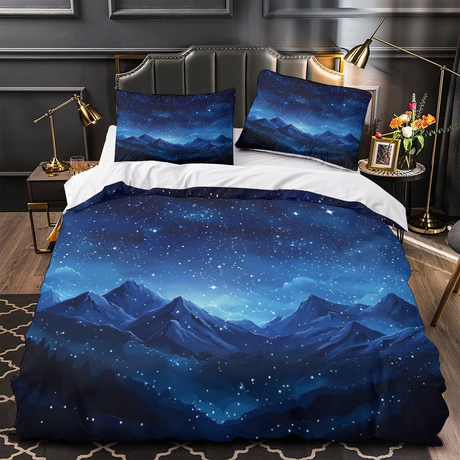 Housse de couette chat 220x240cm en microfibre noire hypoallergénique avec fermeture éclair