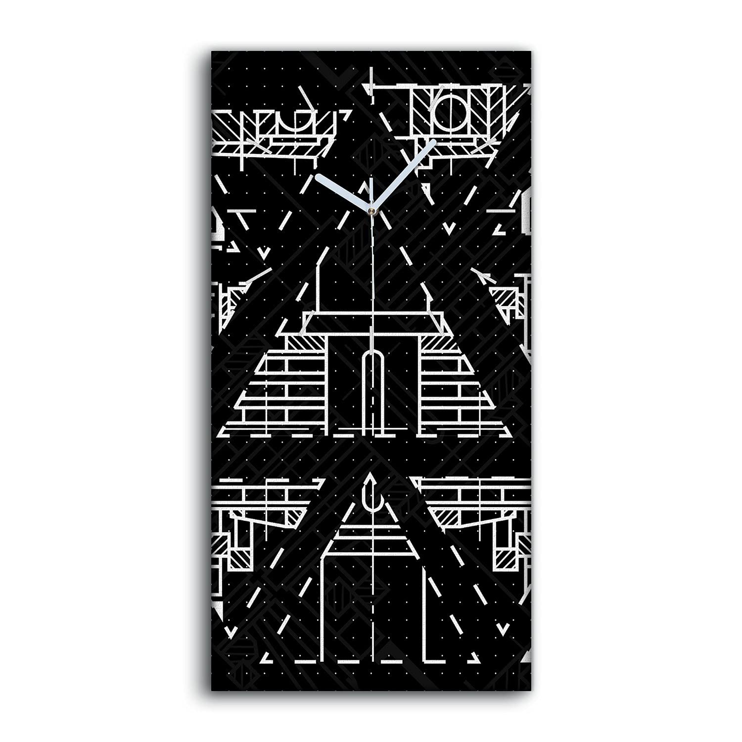 Horloge sur Toile Silencieuse Coloray 30x60cm pour Dormir sans Tic-Tac