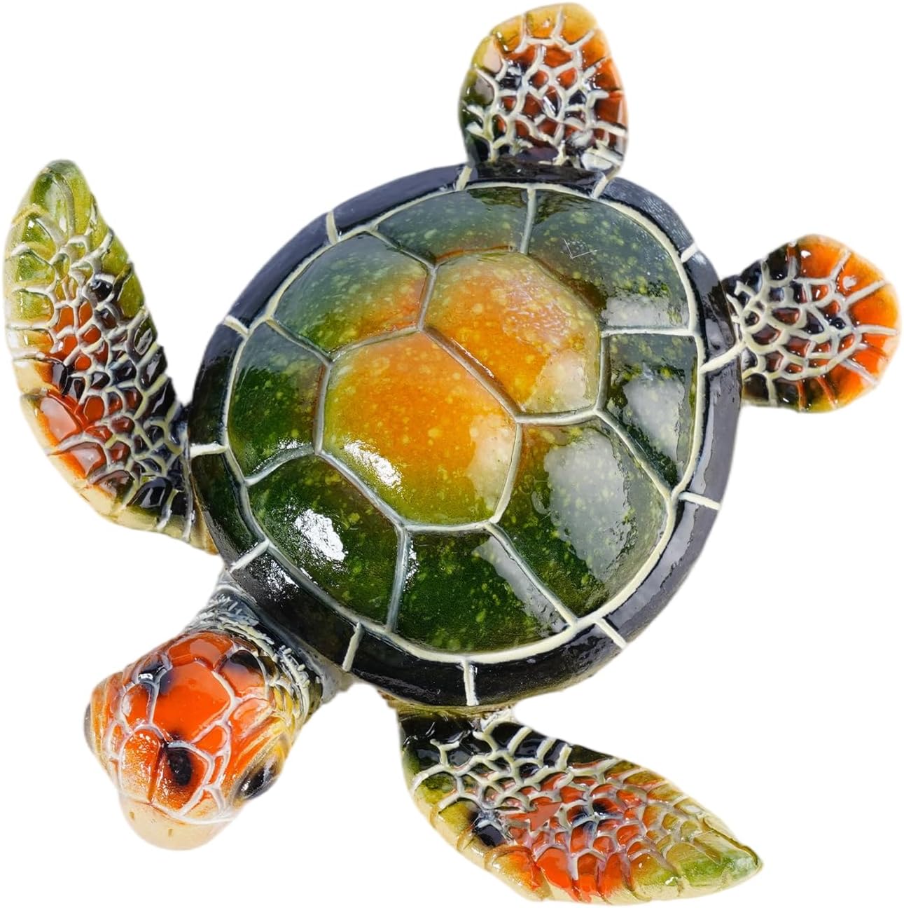 Sea Turtle Collectible Figurines Mini Turtles Statue Colorful Resin Animals for Beach Themed Room Decor Coastal Home Decor Ocean Gifts Turtle Gifts for Women, Green image 2