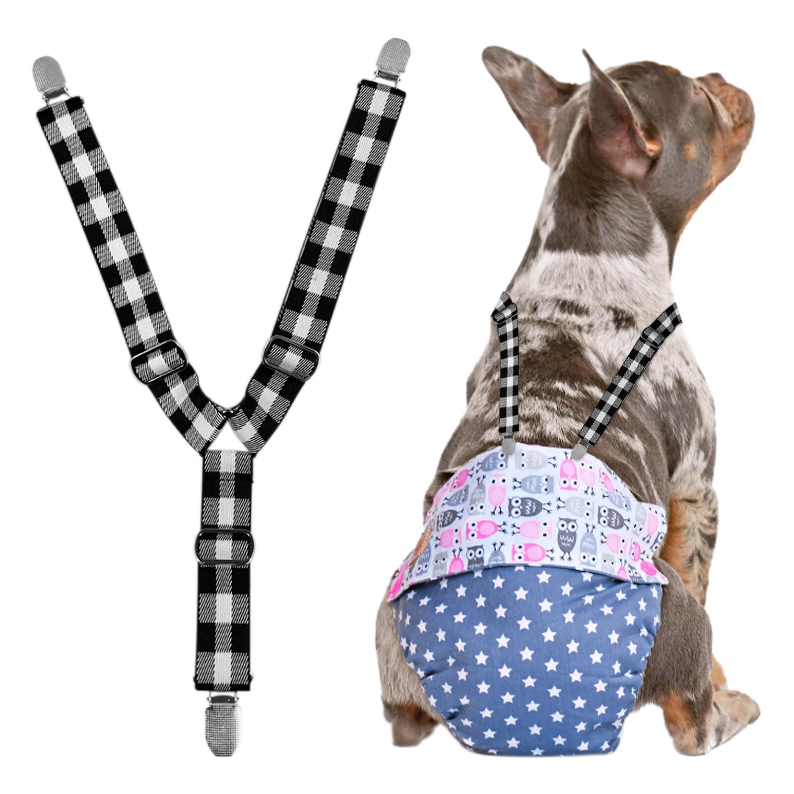 Dzmuero Pañales Perro Hembra, Braga para celo Perras, Tirantes para pañales y Abrigos para Perros, Tirantes para Pantalones menstruales para Mascotas, Ajustables y con Buena Elasticidad (A)