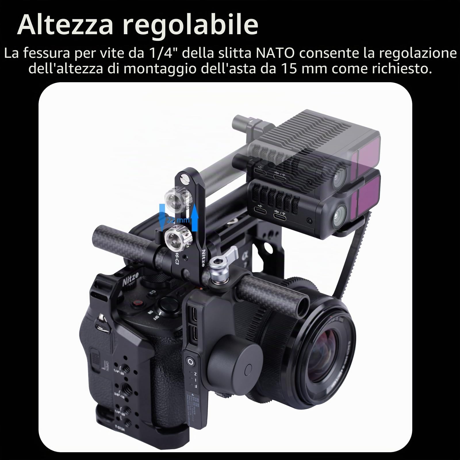 Nitze Kit di Montaggio LIDAR per LiDAR DJI Focus Pro e motore DJI Focus Pro - T-D02C