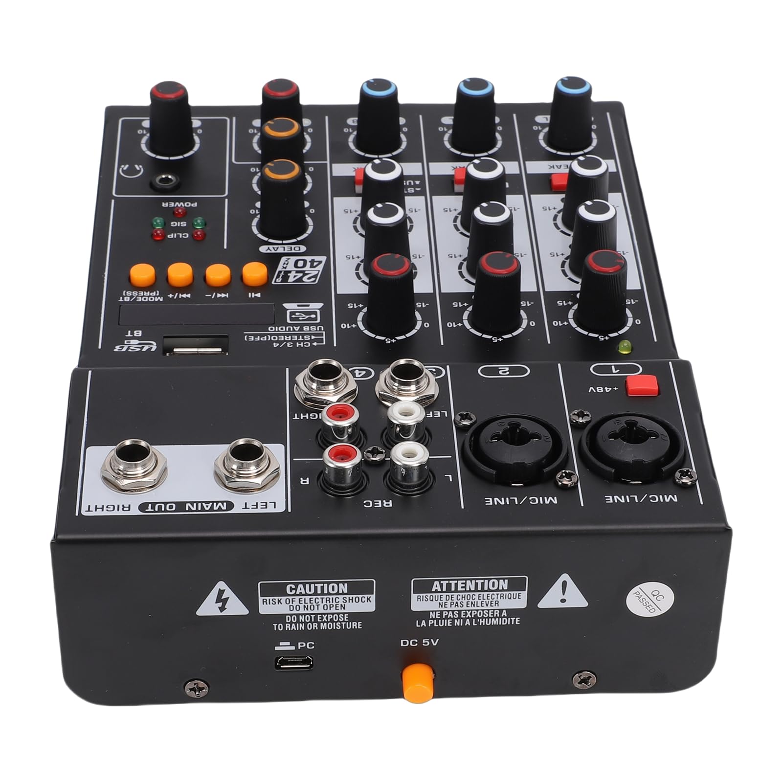 Annadue Mikser Dźwięku USB MP3 Bluetooth Wejście Komputerowe 4 Kanały 48V PhantomPower Stereo Mikser DJ do Nagrywania Komputerowego Studio Karaoke Transmisja na żywo