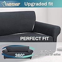 Vista 137 de Asnomy Couch Covers for 3 Cushion Couch Stretch Sofa Covers Slipcovers, Pet Protector Furniture Covers for Dogs Cats Spandex Jacquard Fabric Small