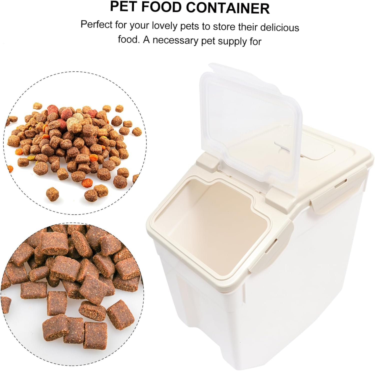 1pc Pet Food Container Airtight Sealing Bucket for Dog Cat Storage Holds for Dry Food Rice Design