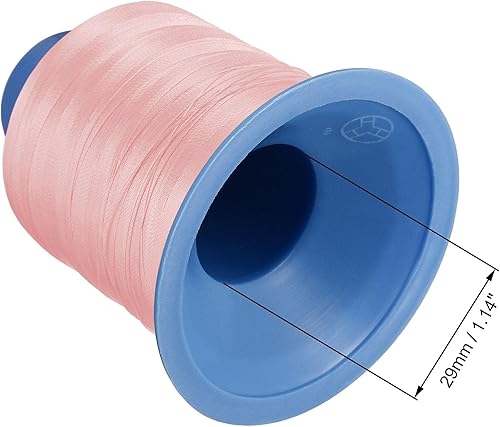 Miniatura 4 de uxcell Hilo de coser de poliéster consolidado extra fuerte 1312 yardas 210D0.013 in hilo de tapicería para coser manualmente y a máquina (rosa