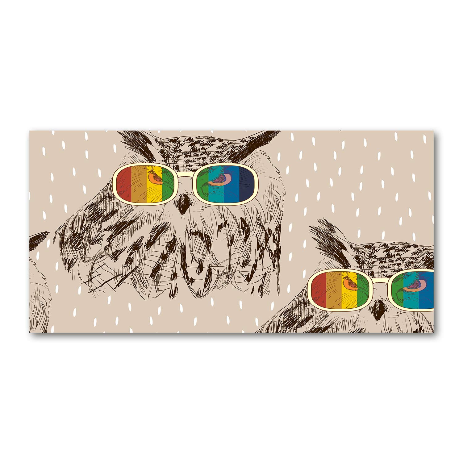 Image en verre 120x60 cm chouettes pour nettoyer facilement vos murs de cuisine
