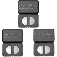 OKH 3-pack Stick-on Reading Glasses Lens Adhesive Magnification Bifocal Lenses for Sunglasses Safety Goggles, No Water Needed, 2.5, Clear