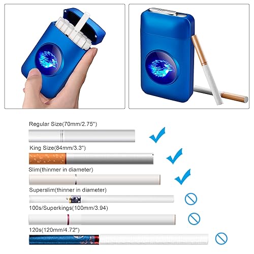 Vista 9 de x-lighter Estuche de cigarrillos XL666 con encendedor, 18 piezas de 3.307 in, soporte para cigarrillos tamaño King, a prueba de olores, pantalla