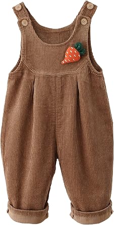 Happy Cherry Toddler Boy Girls Corduroy Overalls Toddler Bib Pants Infant Baby Suspender Jumpsuit Romper