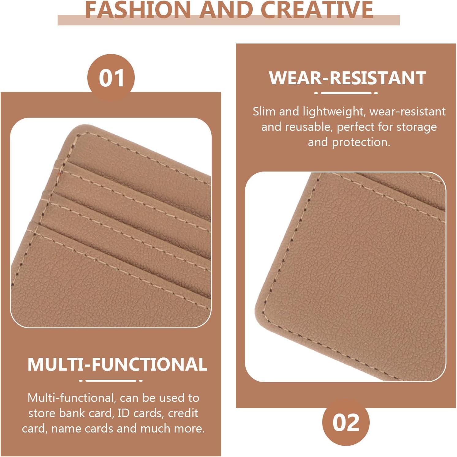 2pcs Pu Leather Card Sleeves Lightweight and Reusable Identity Card Protectors for Office Employees and Teachers Travel-friendly Protective Sleeves