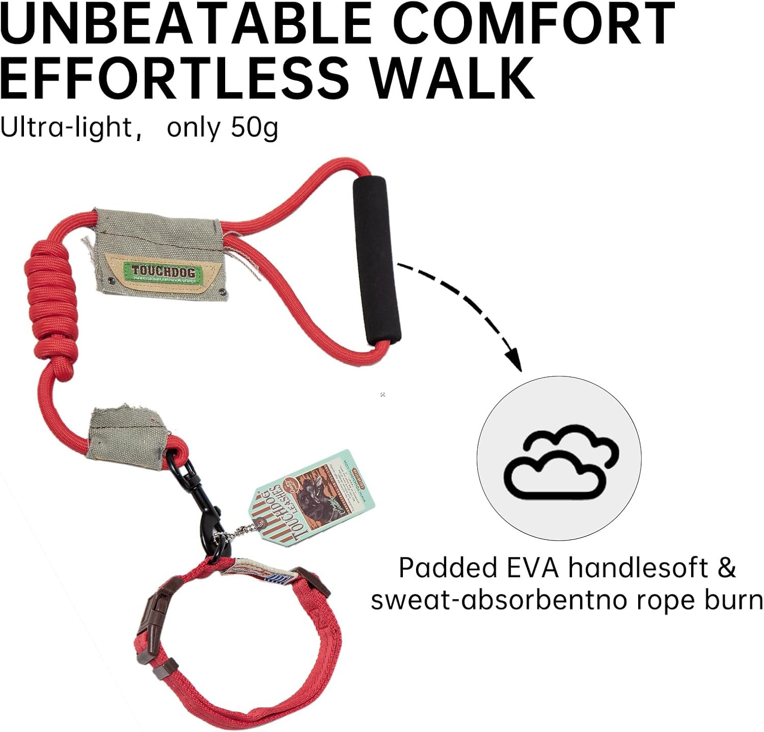 Touchdog Outdoor Reflective Dog Harness and Leash Set, No Pull Adjustable Nylon Dog Harness for Small Medium Dogs, Lightweight Breathable Training Walking Gear (Red, M)