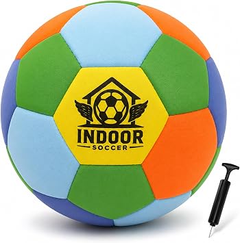 UBeesize Indoor Soccer Ball Size 4, Silent Soft Foam Soccer Ball for Indoor Training, Lightweight House Soccer Ball for Practice, Ball Control, Juggling and Skills Training Deflated