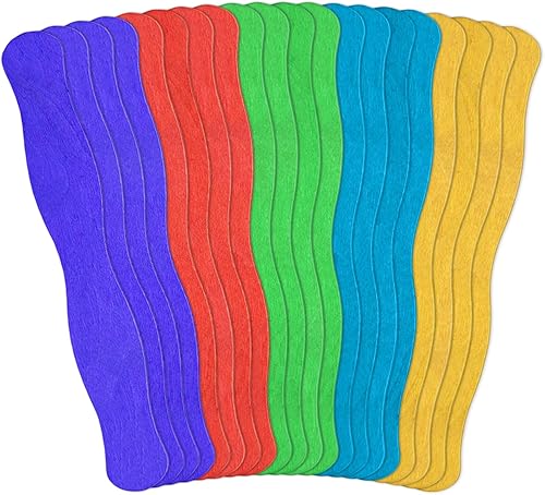 Vista 16 de WISYOK Palitos de manualidades de 8 pulgadas, 120 unidades, palos ondulados de madera, asas de abanico, palillos grandes para manualidades