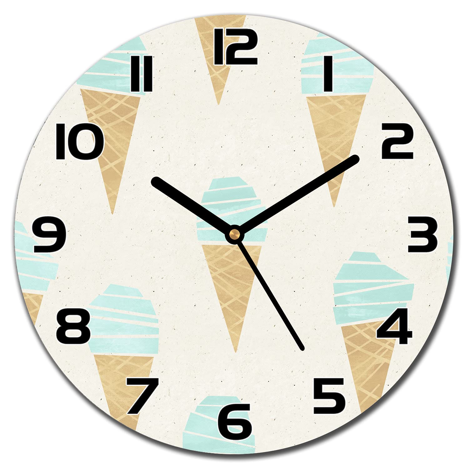 Horloge en Verre Silencieuse Salon Cuisine Horloge Murale Design