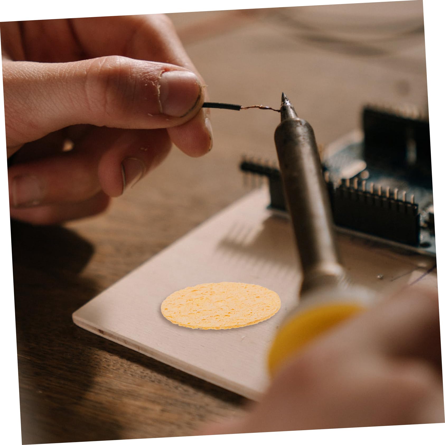 SEWACC Ldering Tip Cleaning Sponge 10pcs Soldering Sponge Iron Cleaner for Soldering Iron Tips
