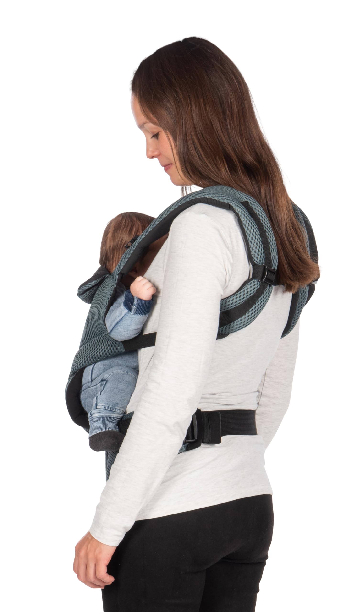 Portabebés ergonómico Dooky Urban Comfort (adecuado desde el nacimiento 0-3 años y 3,5-15 kg, ideal como primeros auxilios para el bebé, tres opciones de transporte diferentes), Grey sapphire