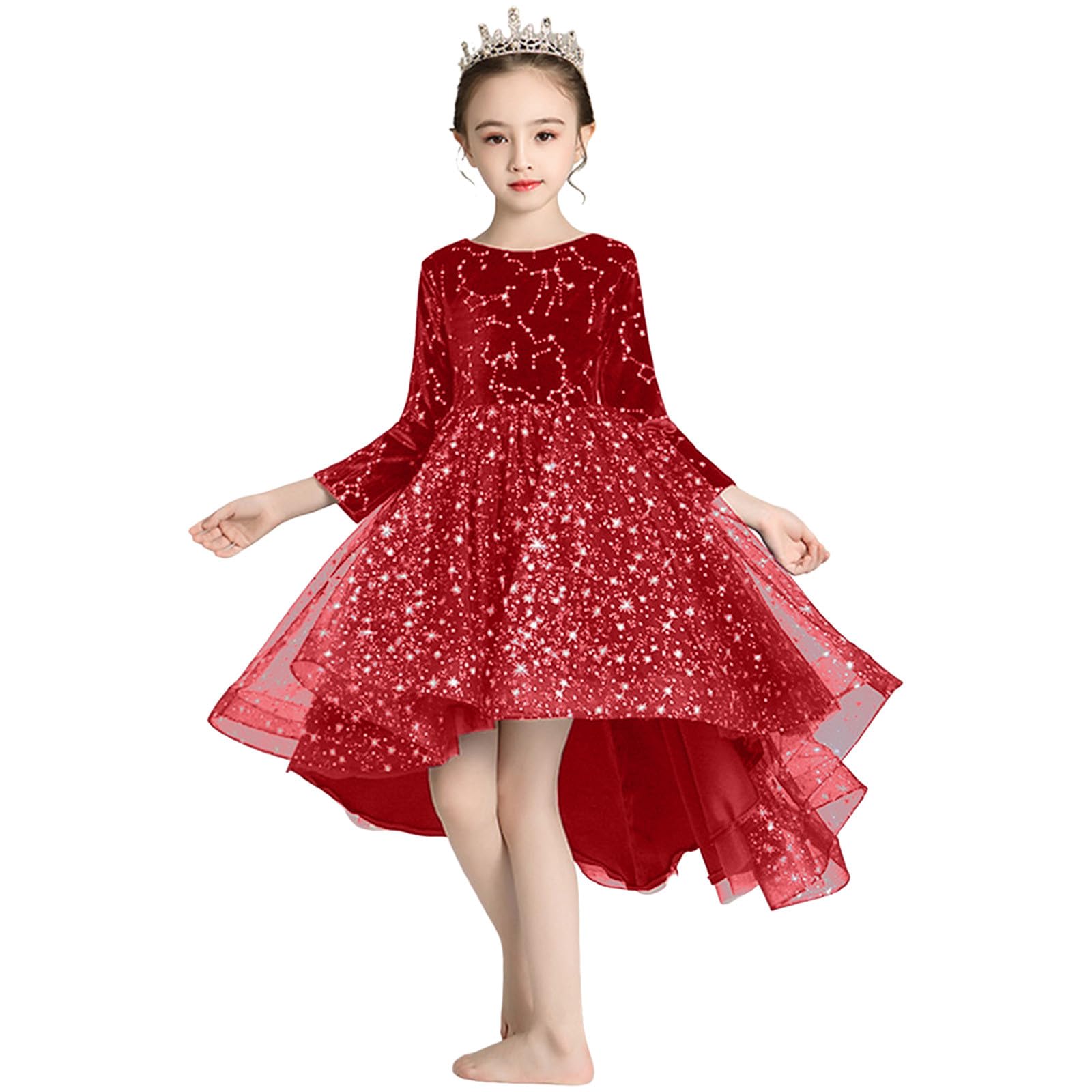 Generisch Kleinkind Mädchen Niedliches Pailletten Glitzer Party Karneval Kleid Prinzessin Formales Kleid für Kinderfest Elegant Geburtstag