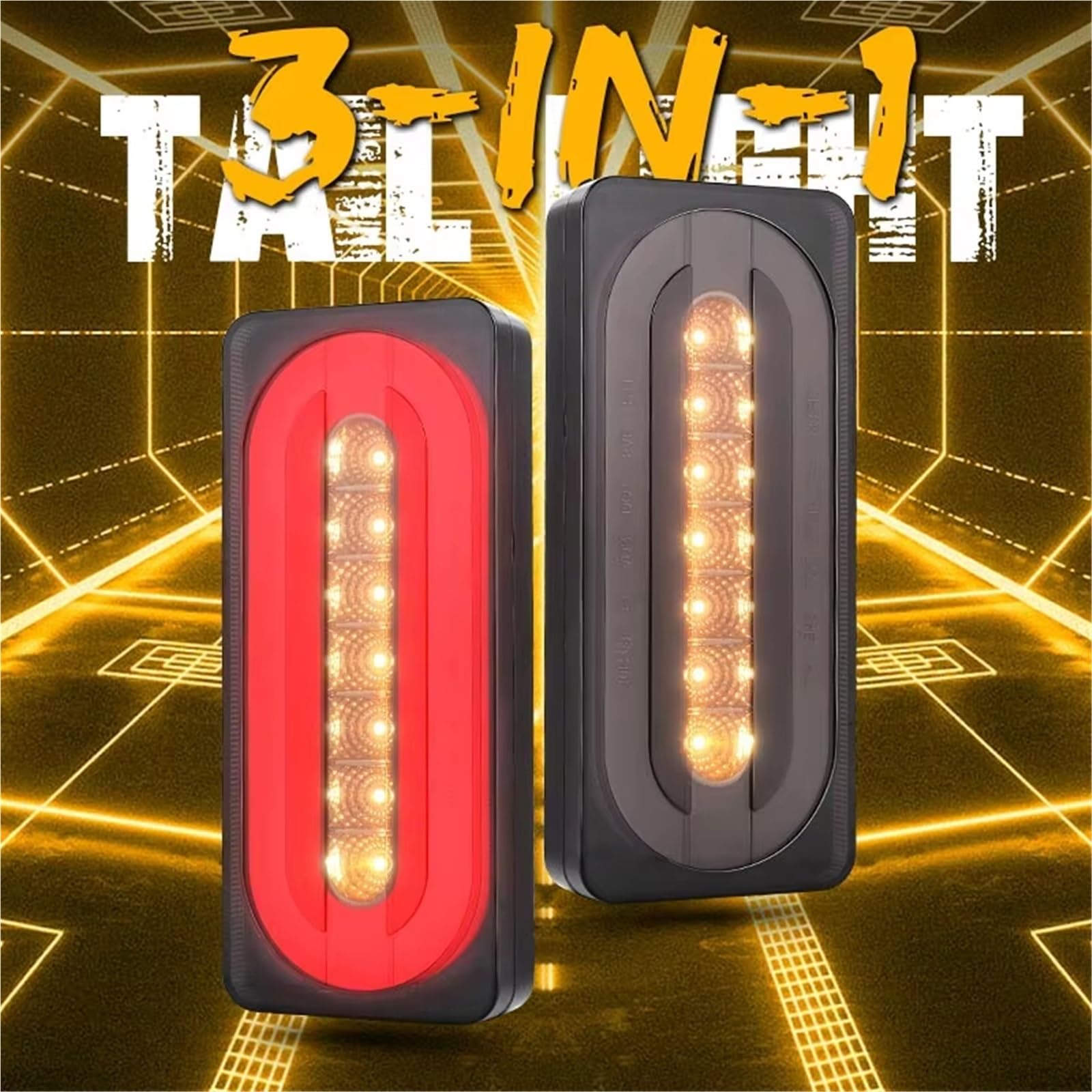 Intermitente lateral Luces Traseras LED Rojas Y Amarillas Indicador Señal Giro Luz Advertencia Freno Parada DRL Para Camión Remolque Caravana Marcador lateral