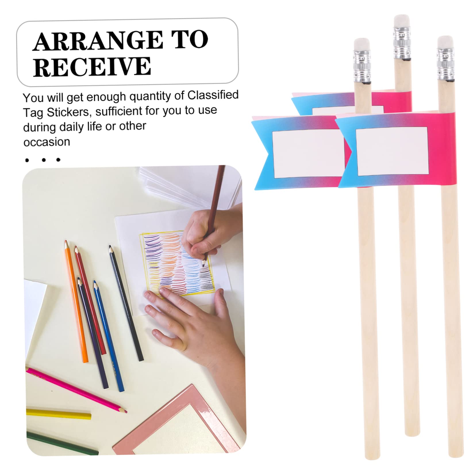 Lurrose 4sätze Bunte Klebeetiketten Für Schüler Flaggenartige Klassifizierungsaufkleber Für Stifte Selbstklebende Etiketten Für Schule Und Zuhause