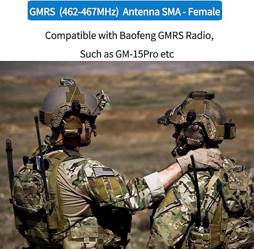 Miniatura 8 de ABBREE Antena de radio GMRS 42.5 pulgadas SMA hembra CS antena táctica para Baofeng UV-5R AR-152 UV-82 BF-888S y GM-15 Pro GMRS GM-5RH TD-H3 Antenas