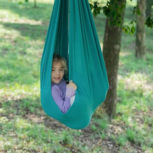 Miniatura 7 de Columpio sensorial, columpio de terapia para niños con necesidades especiales (herramientas incluidas), columpio de hamaca, ayuda para TDAH,