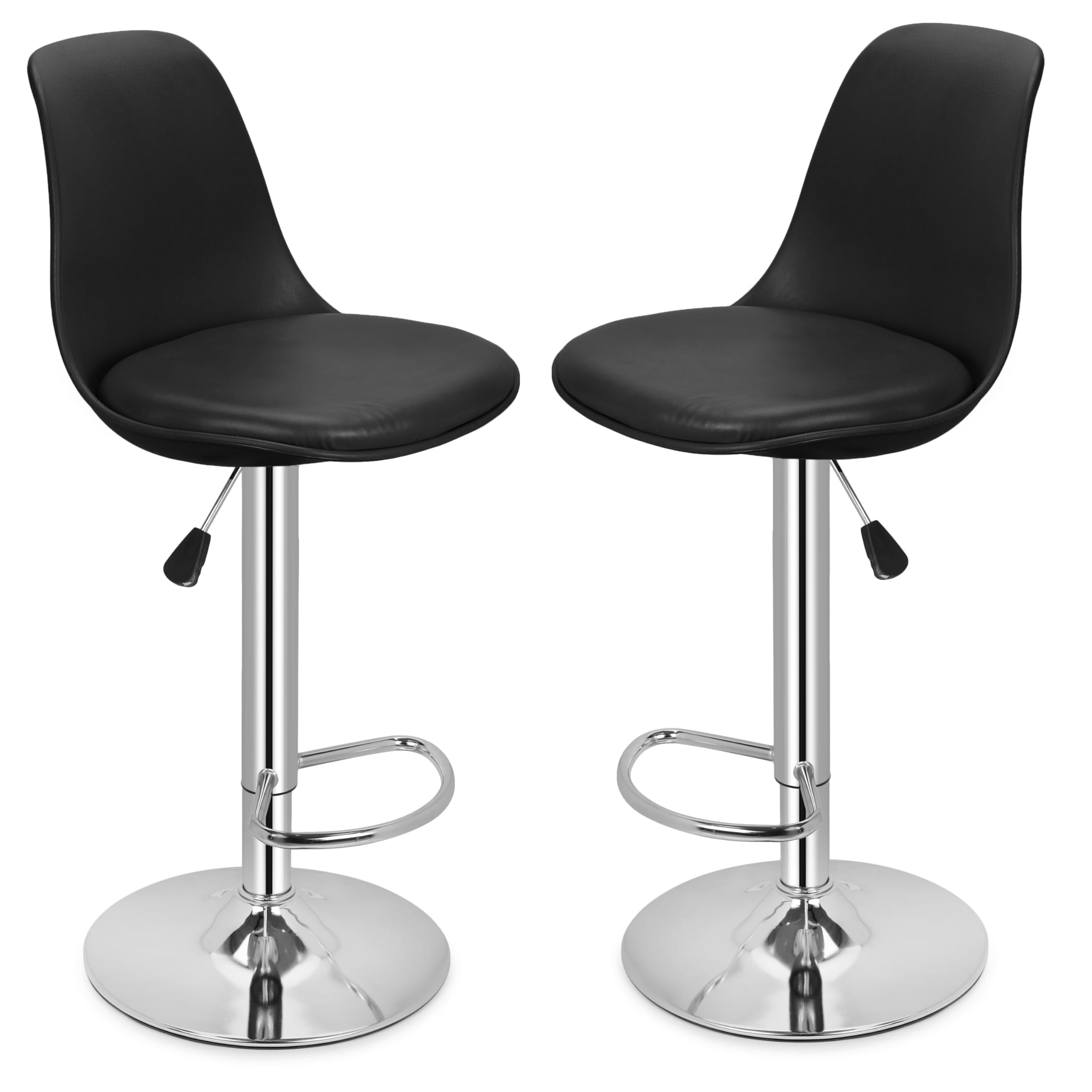 DPI Modern Height Adjustable and 360 Degree Revolving Bar Stool | Kitchen Chair Suitable for Kitchen Cafeteria Dining Office Shops | (2,Black)-image-37
