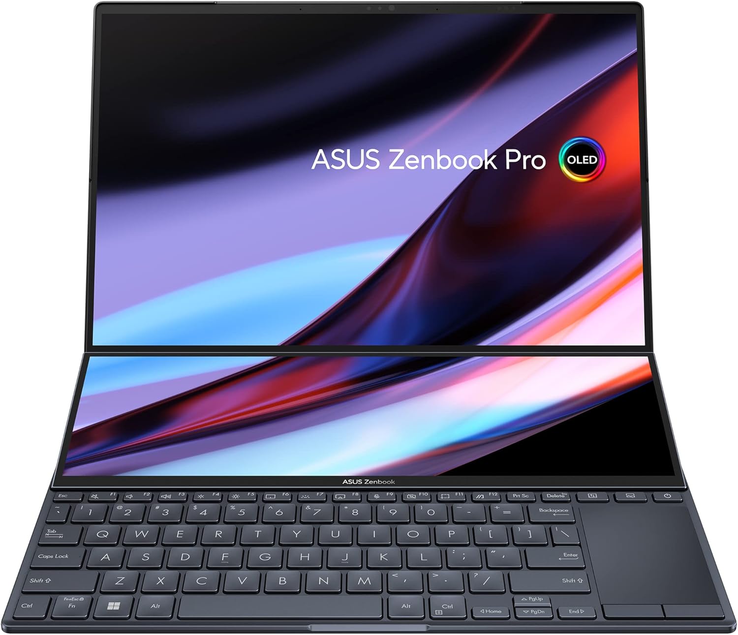 ASUS Zenbook Pro 14 Duo OLED UX8402ZA#B0BL84QPKX, Notebook in Alluminio, Monitor Touch 14,5" OLED 2,8K Glossy, Intel Core 12ma gen i7-12700H, RAM 16GB, 1TB SSD PCIE, Intel Iris Xe, Win 11 Home, Nero Intel Core i7 RAM 16GB / 1TB SSD 14,5" | Doppio Schermo Touch - Immagine 1