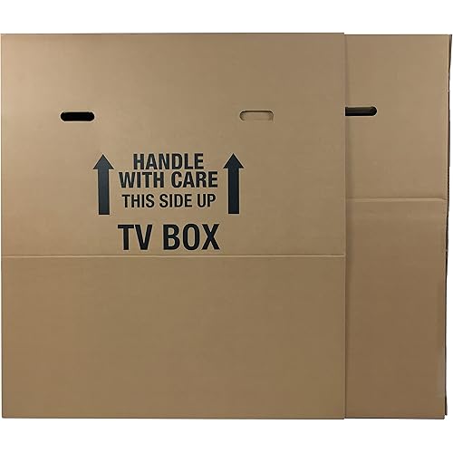 Uboxes "Moving Boxes for Your TV Fits 1 LCD/LED up to 55"" Plasma, LCD, or LED TV. Moving Box Size 56x8x42 (TV Moving Box - 2 Pack)"