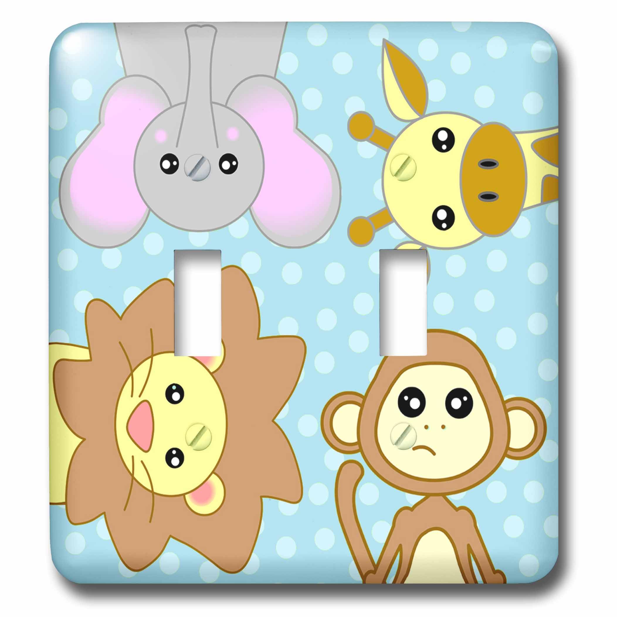 Interrupteur bébé animaux 3dRose lsp_15434_2 pour chambre enfant bleue