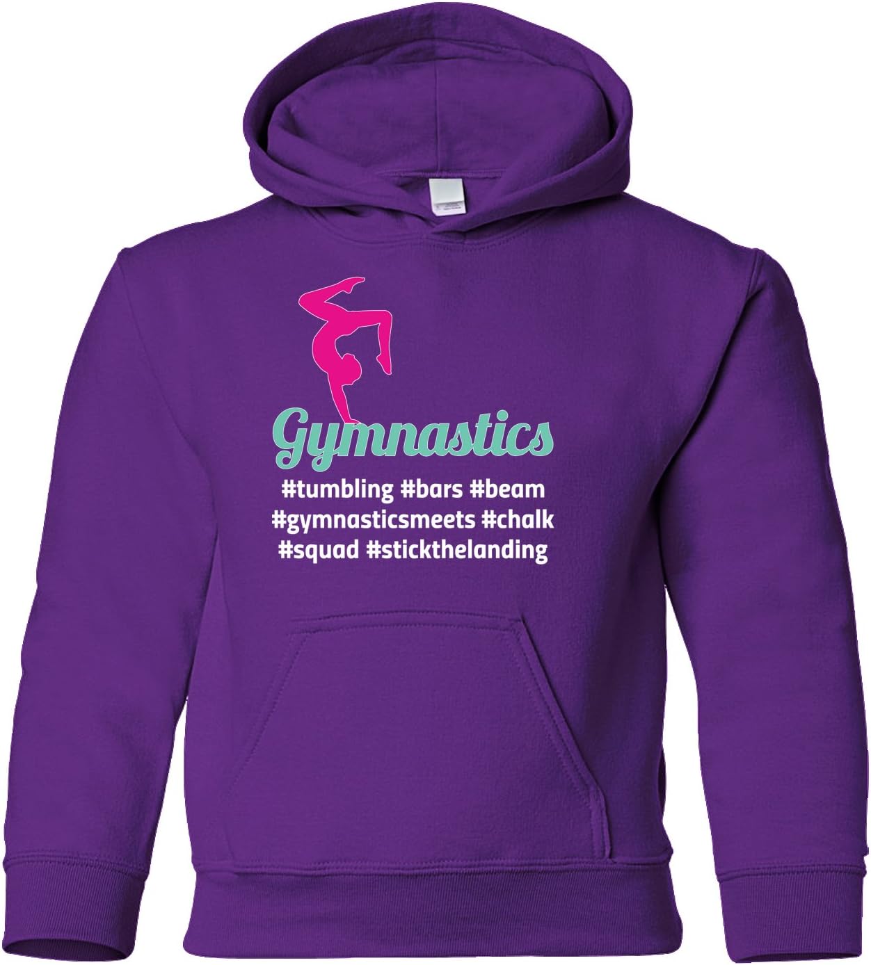 Threadrock Big Girls' Hashtag Gymnastics Youth Hoodie Sweatshirt