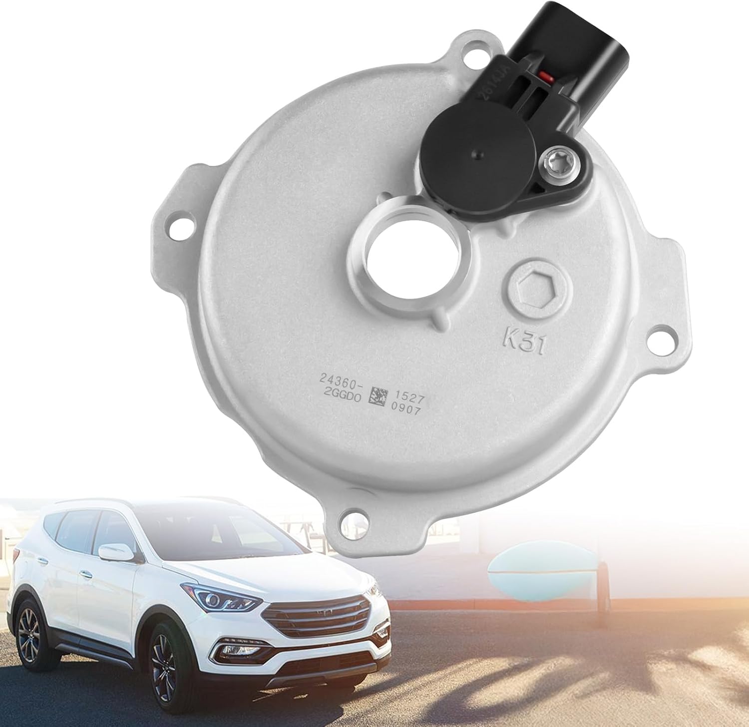 Engine VVT Solenoid 24360-2GGD0 Compatible with Hyundai Santa Fe Sonata Tucson Veloster Genesis G70 & Kia Stinger Optima Sorento Sportage 2.0L 2.4L - Replaces 24360-2GGB0 24360-2GGA0