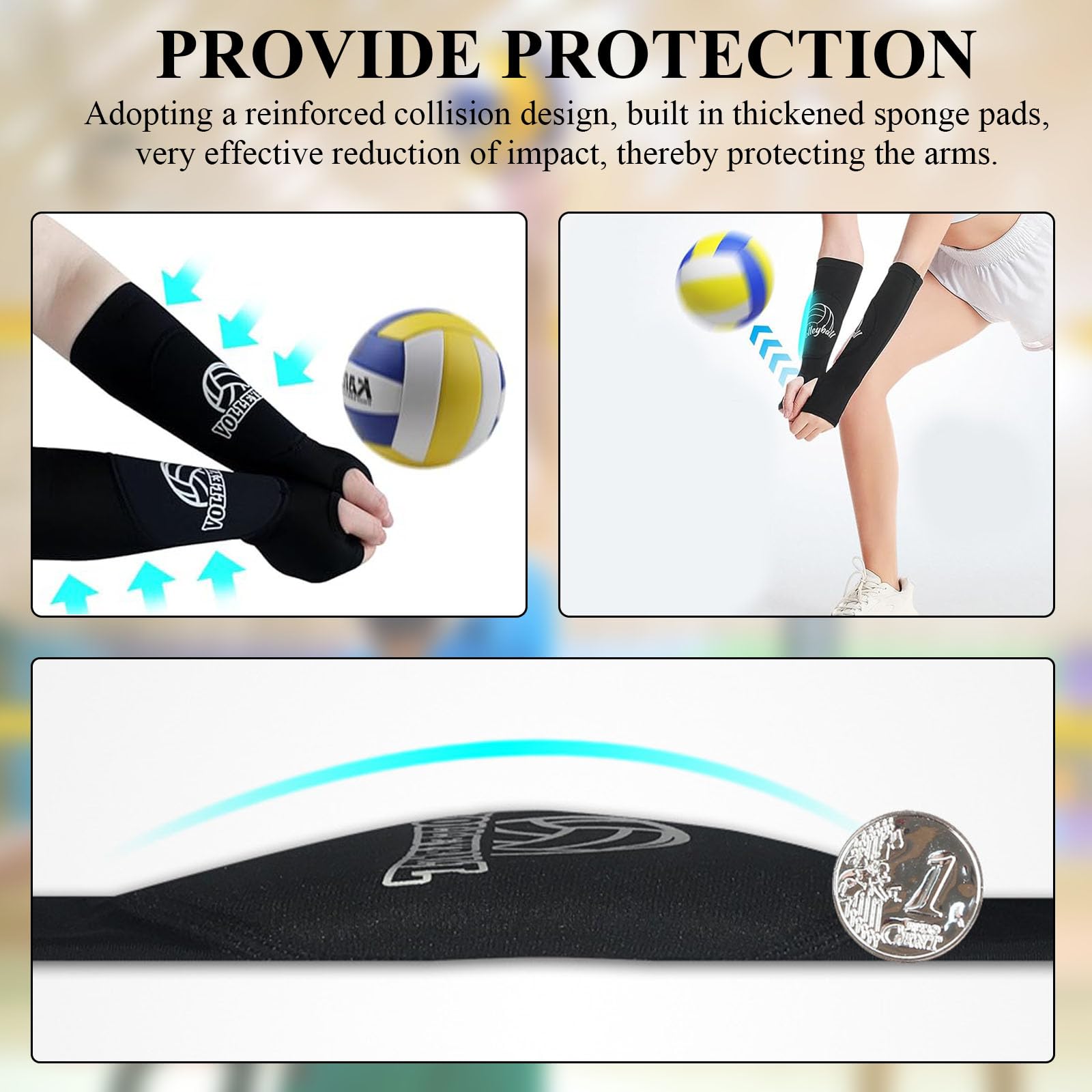 1 Paire Protège-Bras de Volley-Ball pour Femmes, Volleyball Compression Bras Coudières Bras Manchon Volley, Manchette Volley Protection Avant Bras Accessoires pour Entraînement de Volleyball