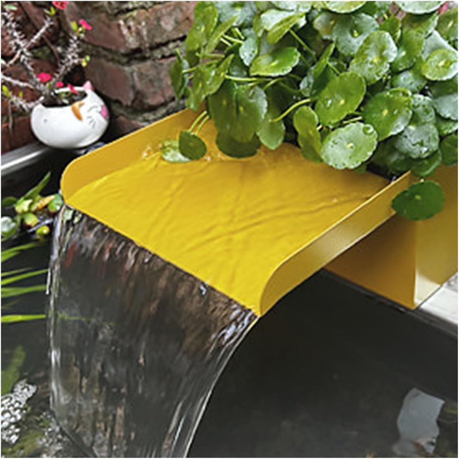 Pond Waterfall Spillway Kit with Filter Cotton - 20cm (7.9in) Water Fountain for Aquariums, Gardens, Patios & Backyards - Enhance Your Pond Water Feature