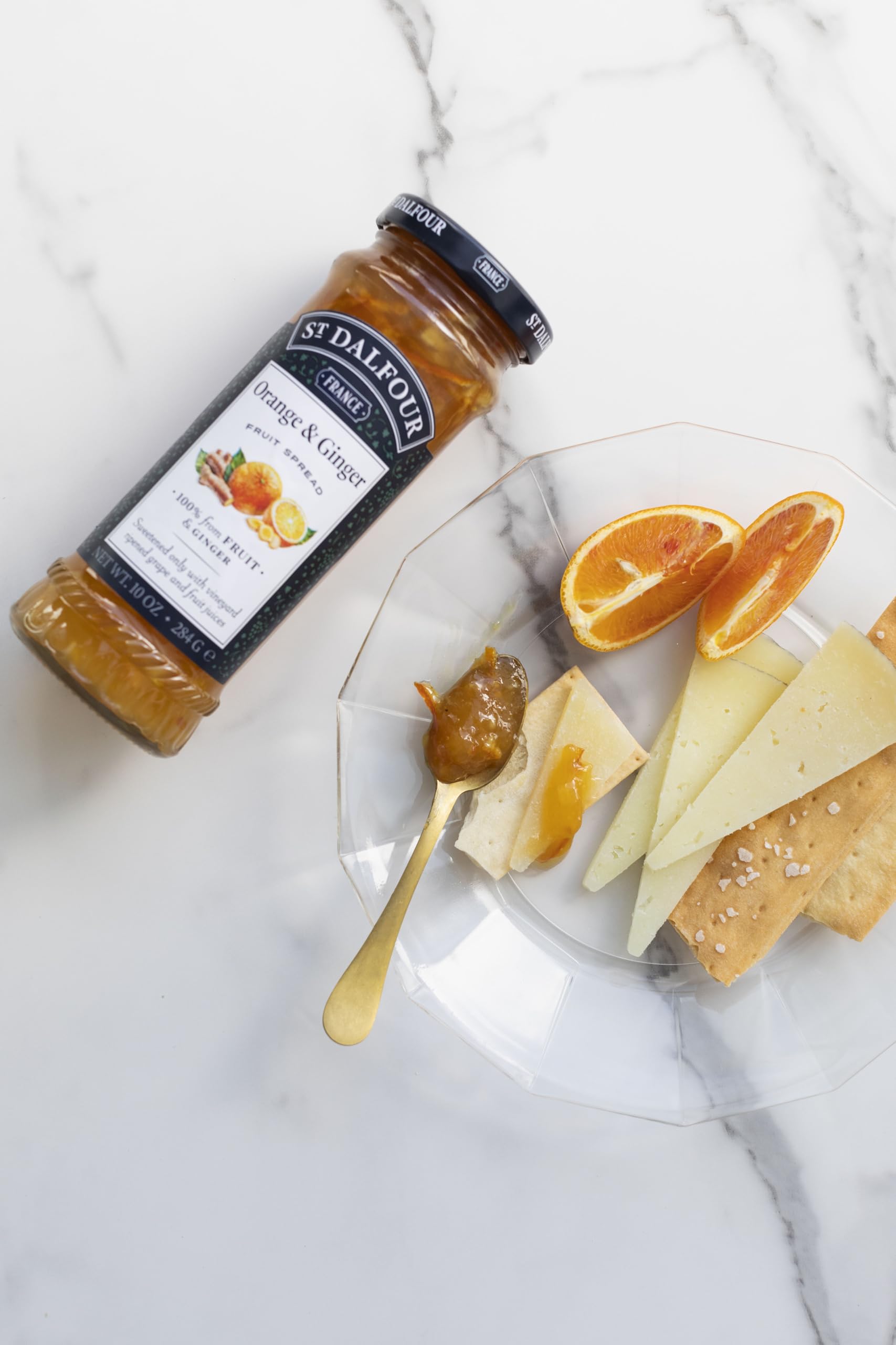 St Dalfour CAJA MIXTA | 2 frascos FRESA, 2 frascos MELOCOTÓN, 2 frascos NARANJA & JENGIBRE | Mermelada natural | Caja 6 frascos x 284gr | 100% fruta sin azúcares añadidos