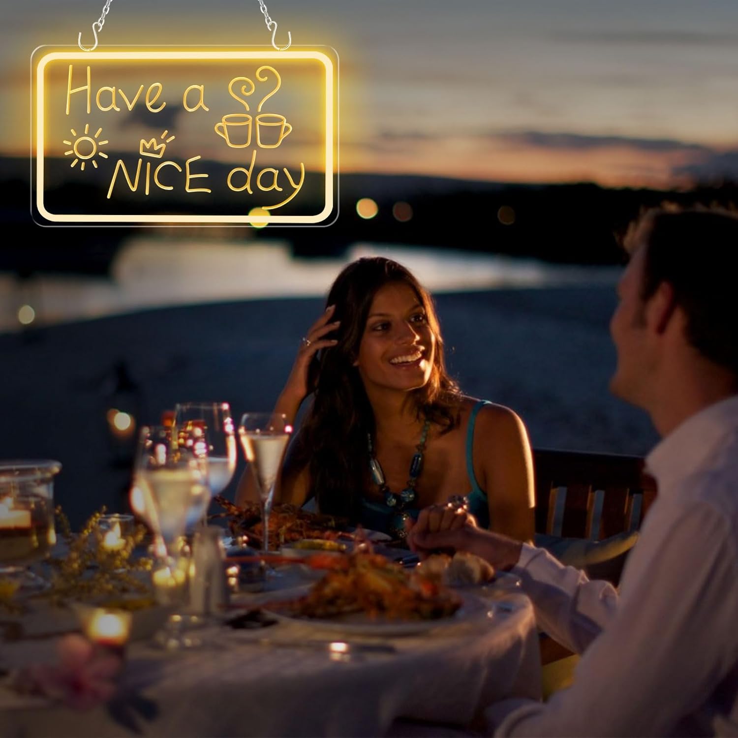 Have A Nice Day Noen Sign Dimmable LED Coffee Shop Sign Neon Light Sign Wall Desktop Decor Signs for Bussiness Coffee Shop Birthday Wedding Anniversary Party Art Gift Bedroom