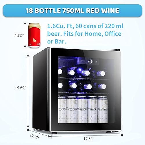 Miniatura 4 de Antarctic Star - Minirrefrigerador con puerta de vidrio, para cervezas, gaseosas o vino, dispensador pequeño, con capacidad para 60 latas, parte
