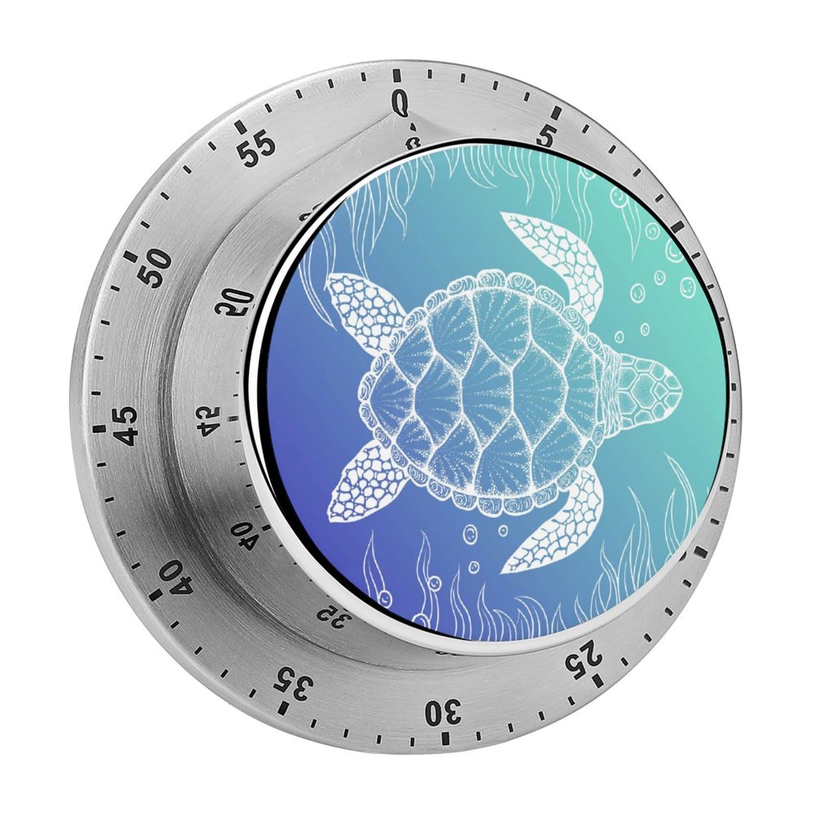 Kitchen Timer Turtle Underwater Mechanical Magnetic Stainless Steel For Cooking Fitness Baking Learning Kitchen 8cm
