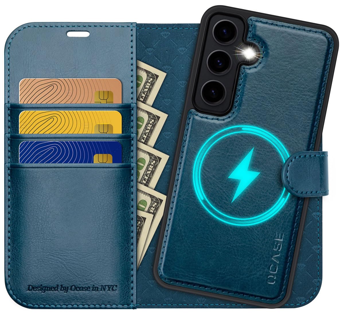 OCASE for Samsung Galaxy S24 Detachable Wallet Case with Card Holder, [2 in 1] PU Leather Flip Folio Case with RFID Blocking Magnetic Stand Removable