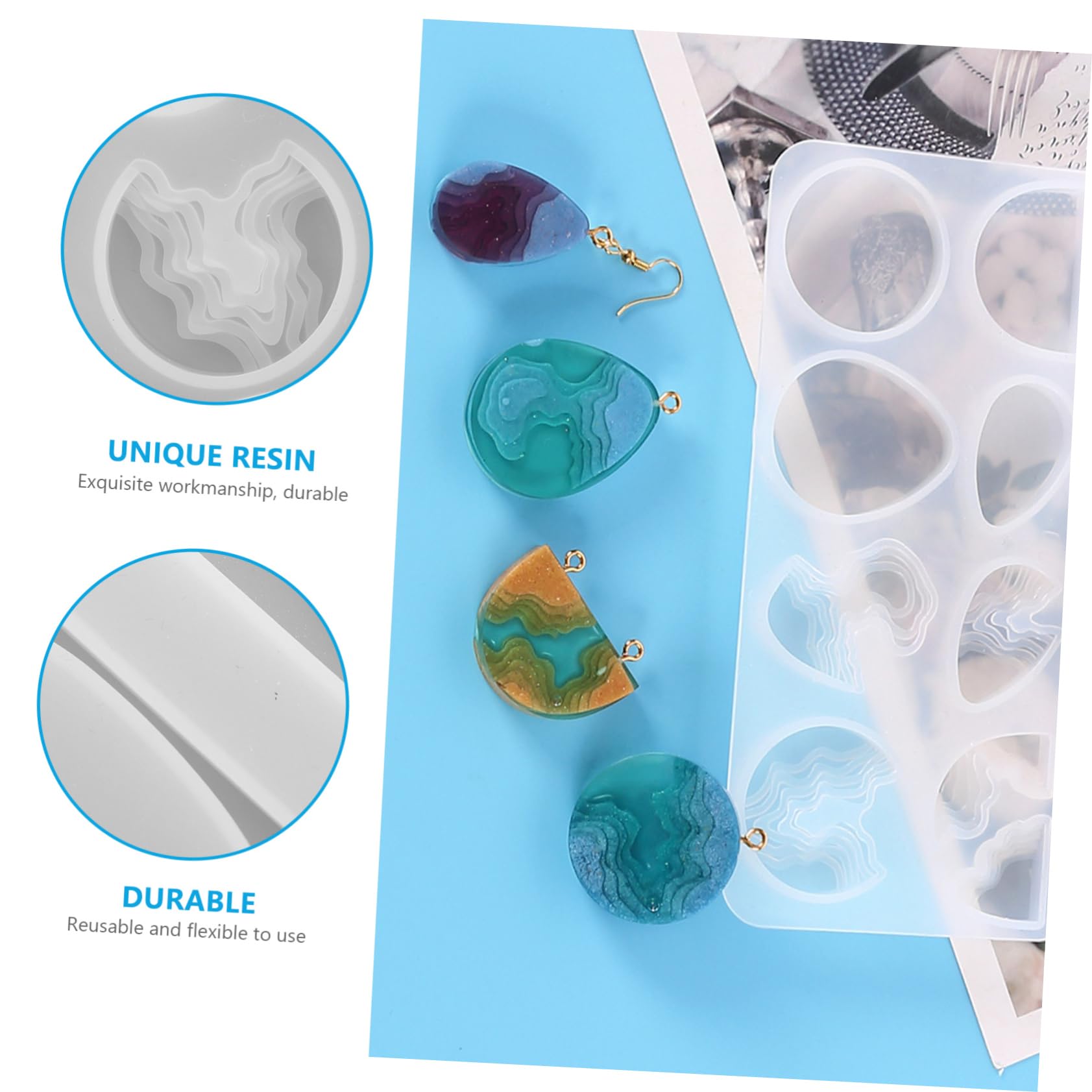 EXCEART 12pezzi Stampo Silicone Per Ciondoli Fai Te Mold Per Gioielli e Orecchini Materiale Resistente e Flessibile Per Creazioni Artistiche Personalizzate