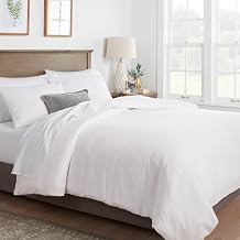 Mayfair Linen 100% Egyptian Cotton Duvet Cover Set Full/Queen Size - Luxury 800 Series Tranquil Collection Cotton Duvet Cover Set White, Soft, Cooling Comforter Covers with Zipper Closure
